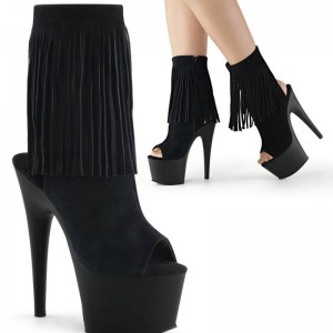 Pleaser Adore-1019 Suede Donna Scarpe Pole Dance Nere | ITALIA ITAYLOHD