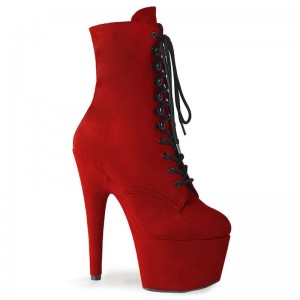 Pleaser Adore-1020FS Faux Suede Donna Scarpe Pole Dance Rosse | ITALIA ITVMNELP
