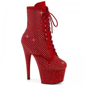 Pleaser Adore-1020RM Faux Suede Donna Scarpe Pole Dance Rosse | ITALIA ITDWORZY