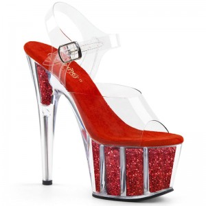 Pleaser Adore-708G Donna Scarpe Pole Dance Rosse | ITALIA ITWQAVUZ