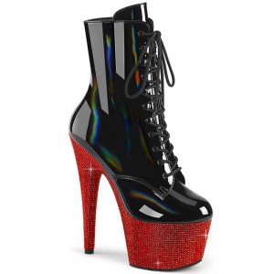 Pleaser Bejeweled-1020-7 Donna Scarpe Pole Dance Nere Rosse | ITALIA ITFJVBWP