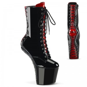Pleaser Craze-1040FH Donna Scarpe Pole Dance Nere Rosse | ITALIA ITSYHFRP