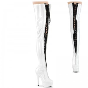 Pleaser Delight-3027 Donna Scarpe Pole Dance Nere Bianche | ITALIA ITCVEPBL