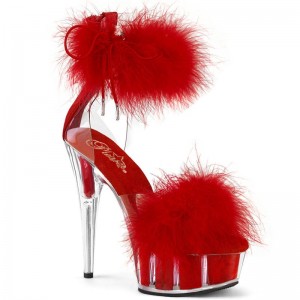 Pleaser Delight-624F Donna Scarpe Pole Dance Rosse | ITALIA ITUGHTVN