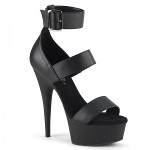 Pleaser Delight-629 Vegan Leather Donna Scarpe Pole Dance Nere | ITALIA ITNOZQIM