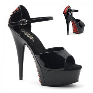 Pleaser Delight-660FH Donna Scarpe Pole Dance Nere | ITALIA ITNBYTKL