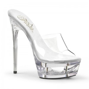 Pleaser Eclipse-601 Donna Ciabatte Con Plateau Clear | ITALIA ITCJWBIR