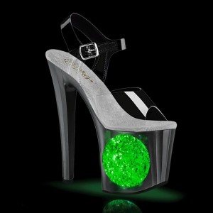Pleaser Enchant-708LT-CIRCLE Donna Scarpe Pole Dance Argento | ITALIA ITUQPYXO
