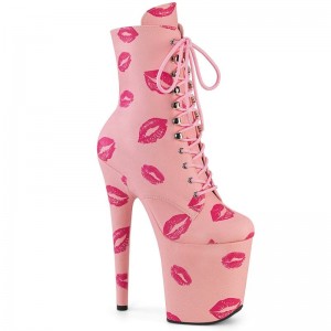 Pleaser Flamingo-1020KISSES Vegan Leather Donna Scarpe Pole Dance Rosa | ITALIA ITIETJAV