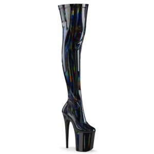 Pleaser Flamingo-3000HWR Hologram Donna Scarpe Pole Dance Nere | ITALIA ITHJAUZV