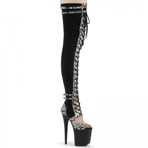 Pleaser Flamingo-3027SP Suede Donna Scarpe Pole Dance Nere | ITALIA ITCINMYO