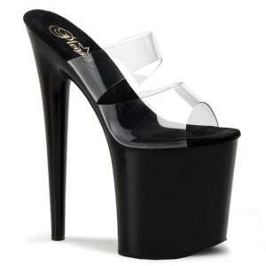 Pleaser Flamingo-802 Donna Ciabatte Con Plateau Nere | ITALIA ITSEVRIL