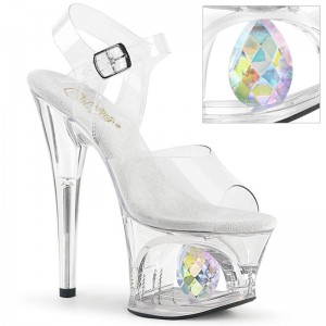 Pleaser Moon-708DIA Donna Scarpe Pole Dance Clear | ITALIA ITPTKQRW