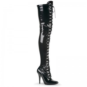 Pleaser Seduce-3024 Donna Scarpe Pole Dance Nere | ITALIA ITXMOJPV