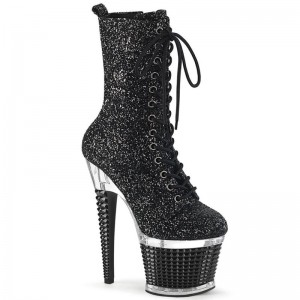 Pleaser Spectator-1040G Donna Scarpe Pole Dance Nere | ITALIA ITOAWRTD