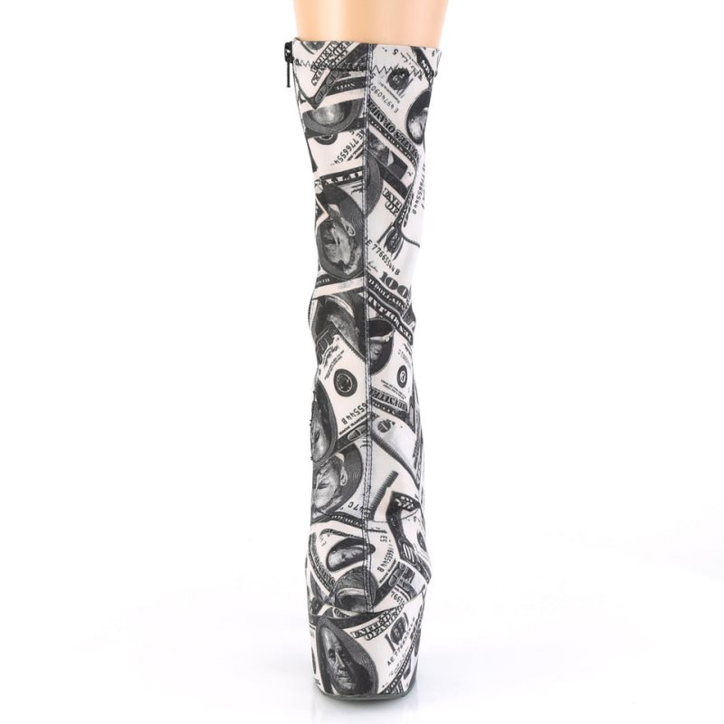 Pleaser Adore-1002DP Donna Scarpe Pole Dance Bianche Nere | ITALIA ITZNEAWO