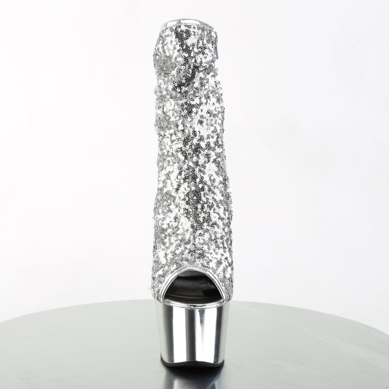 Pleaser Adore-1008SQ Donna Scarpe Pole Dance Argento | ITALIA ITFBPWZN