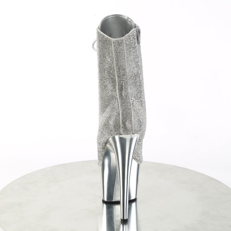 Pleaser Adore-1020CHRS Donna Scarpe Pole Dance Argento | ITALIA ITUCQMEJ