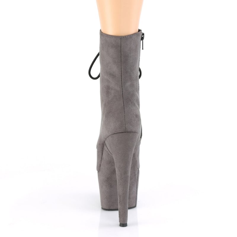 Pleaser Adore-1020FS Faux Suede Donna Scarpe Pole Dance Grigie | ITALIA ITVLDSGQ