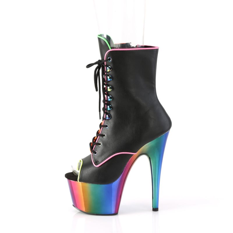 Pleaser Adore-1021RC-02 Vegan Leather Donna Scarpe Pole Dance Nere Colorate | ITALIA ITETKXHF