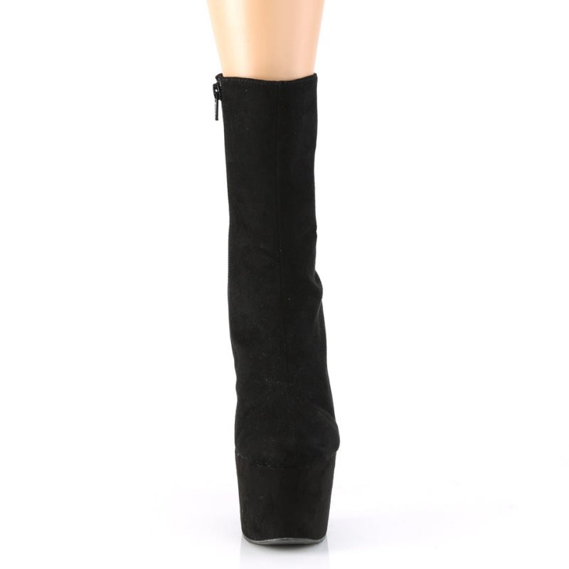 Pleaser Adore-1042 Suede Donna Scarpe Pole Dance Nere | ITALIA ITEMUHYI