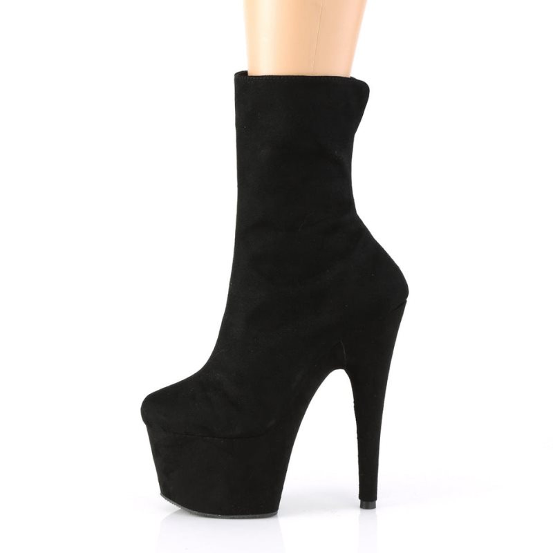 Pleaser Adore-1042 Suede Donna Scarpe Pole Dance Nere | ITALIA ITEMUHYI