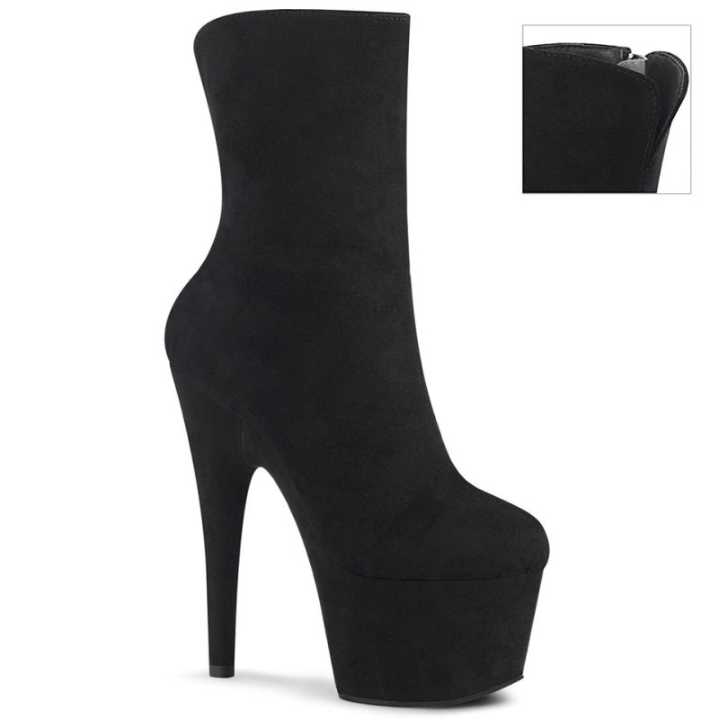 Pleaser Adore-1042 Suede Donna Scarpe Pole Dance Nere | ITALIA ITEMUHYI
