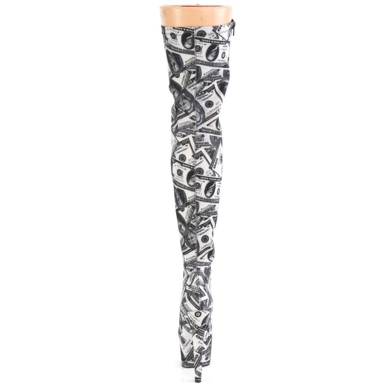 Pleaser Adore-3000DP Donna Scarpe Pole Dance Bianche Nere | ITALIA ITJSQALY