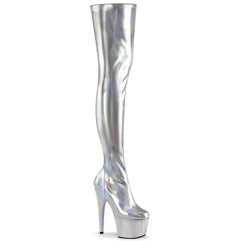 Pleaser Adore-3000HWR Hologram Donna Scarpe Pole Dance Argento | ITALIA ITOGCPMF