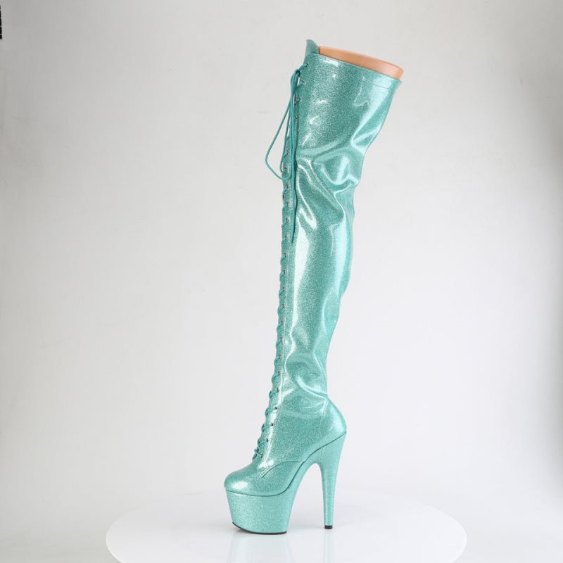 Pleaser Adore-3020GP Glitter Donna Scarpe Pole Dance Verde Acqua Chiaro | ITALIA ITLMGSHR