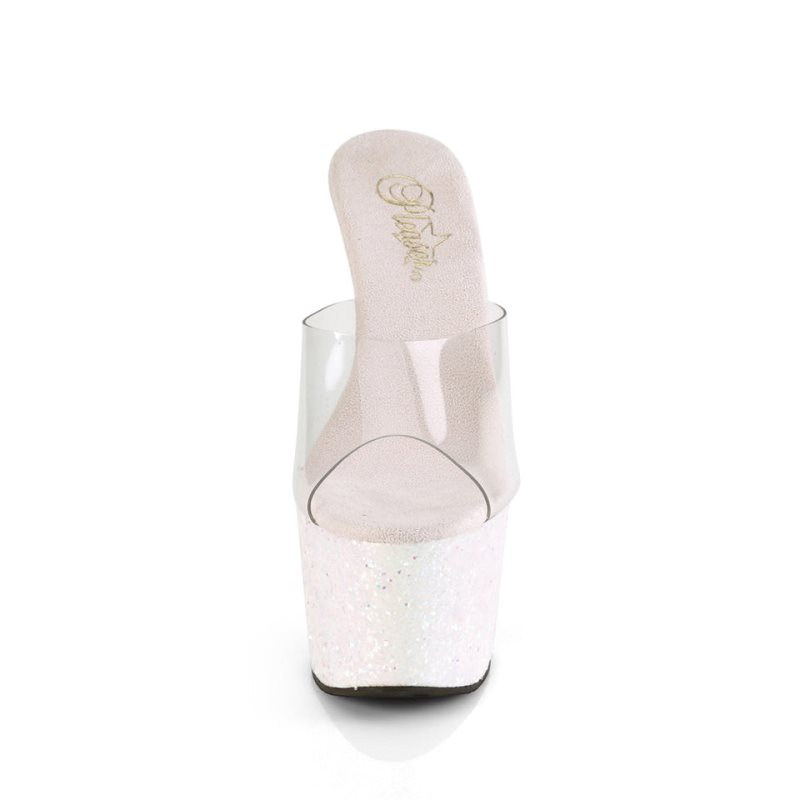 Pleaser Adore-701LG Donna Ciabatte Con Plateau Bianche | ITALIA ITEZTULB