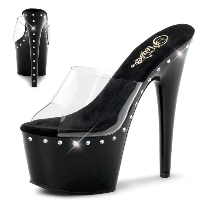 Pleaser Adore-701LS Donna Ciabatte Con Plateau Nere | ITALIA ITEBJFLO