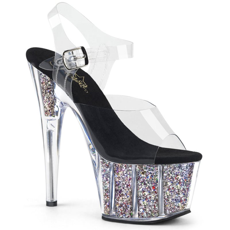 Pleaser Adore-708CG Donna Scarpe Pole Dance Argento | ITALIA ITMYEOJS