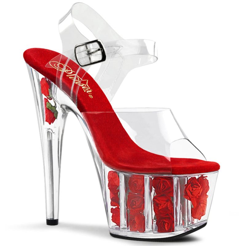 Pleaser Adore-708FL Donna Scarpe Pole Dance Rosse | ITALIA ITOFKWHI