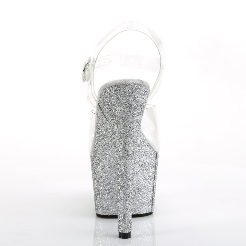 Pleaser Adore-708HMG Donna Scarpe Pole Dance Argento | ITALIA ITYKBMIL