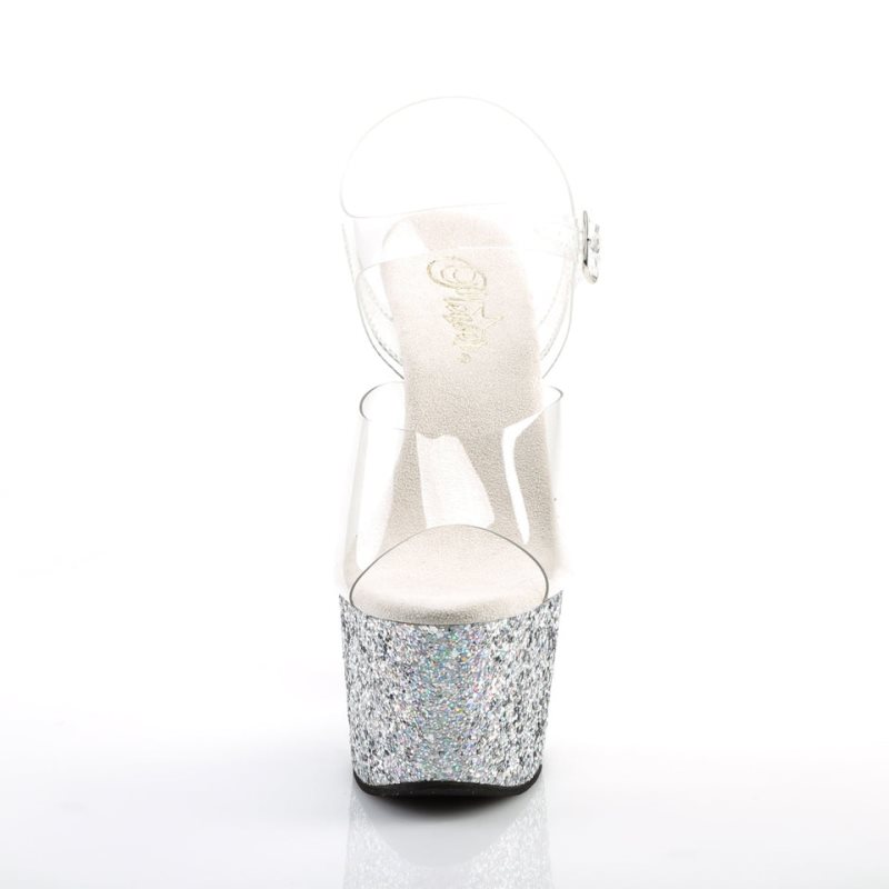 Pleaser Adore-708LG Donna Scarpe Pole Dance Argento | ITALIA ITGCKAHR