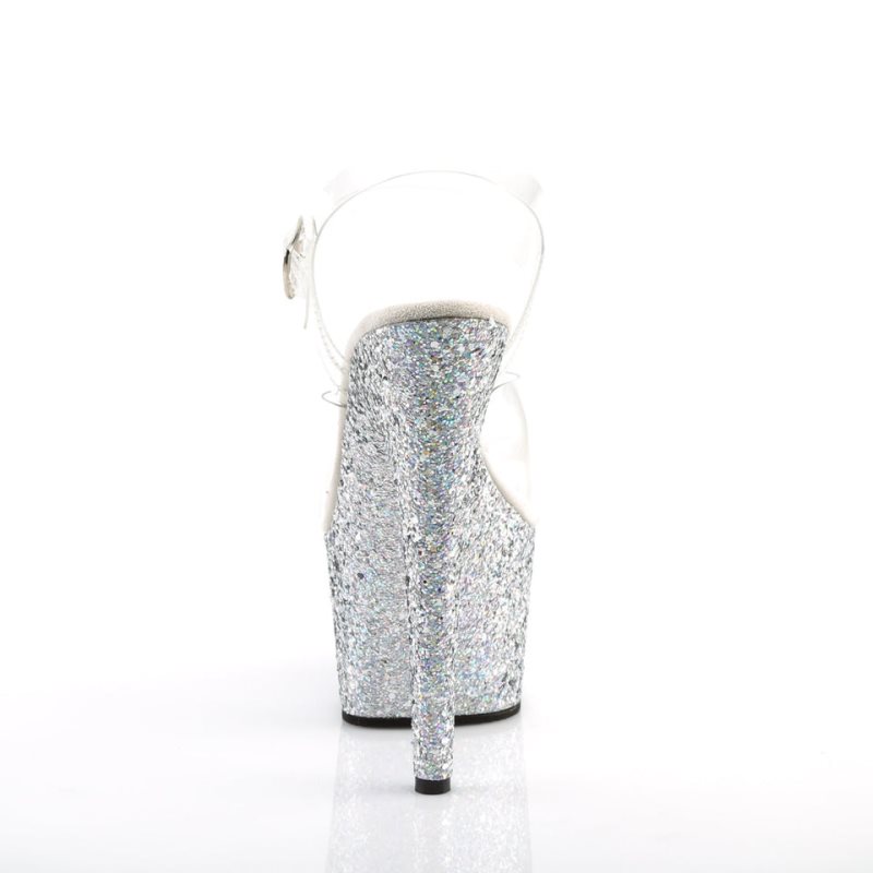Pleaser Adore-708LG Donna Scarpe Pole Dance Argento | ITALIA ITGCKAHR