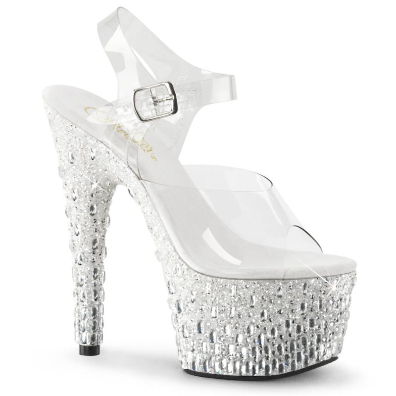 Pleaser Adore-708MR-5 Donna Scarpe Pole Dance Argento | ITALIA ITSYAUKJ