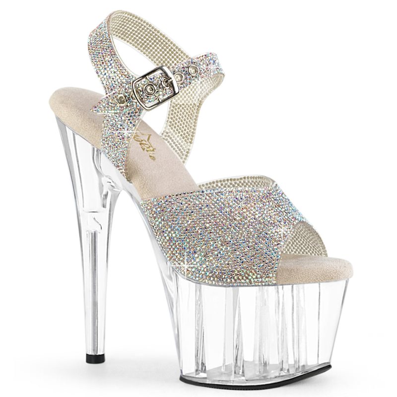 Pleaser Adore-708N-RS Donna Scarpe Pole Dance Argento | ITALIA ITZQGDBW