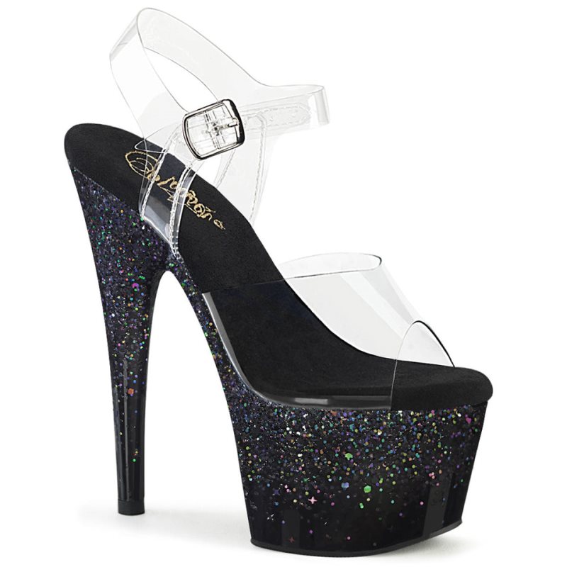 Pleaser Adore-708SS Donna Scarpe Pole Dance Nere | ITALIA ITVDCAOZ