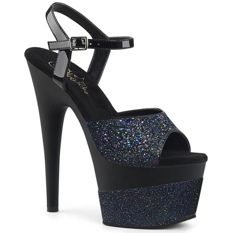Pleaser Adore-709-2G Donna Scarpe Pole Dance Nere | ITALIA ITVOUHYE