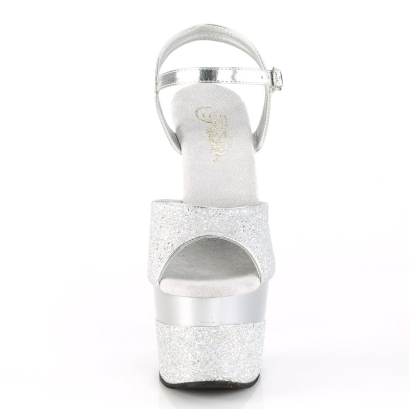Pleaser Adore-709-2G Donna Scarpe Pole Dance Argento | ITALIA ITGQVKLB