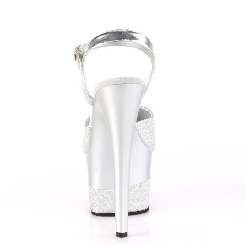 Pleaser Adore-709-2G Donna Scarpe Pole Dance Argento | ITALIA ITGQVKLB