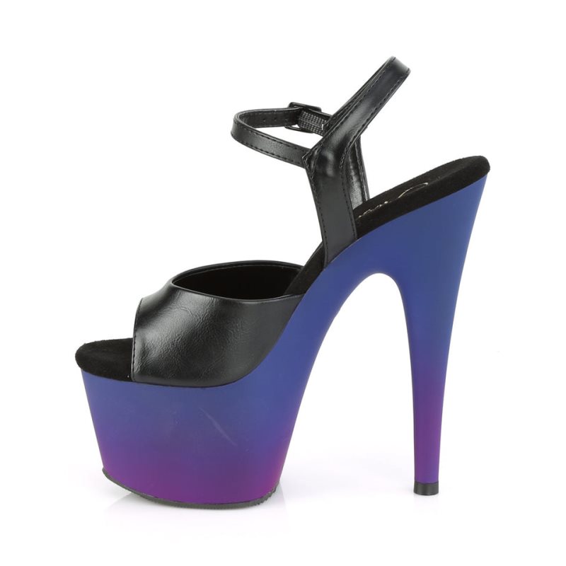 Pleaser Adore-709BP Vegan Leather Donna Scarpe Pole Dance Nere Blu | ITALIA ITVWNXMG