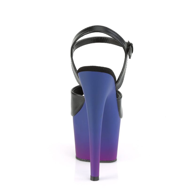 Pleaser Adore-709BP Vegan Leather Donna Scarpe Pole Dance Nere Blu | ITALIA ITVWNXMG