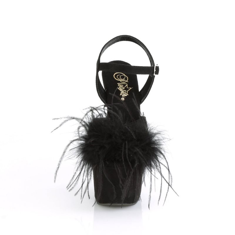 Pleaser Adore-709F Suede Donna Scarpe Pole Dance Nere | ITALIA ITANPVTY