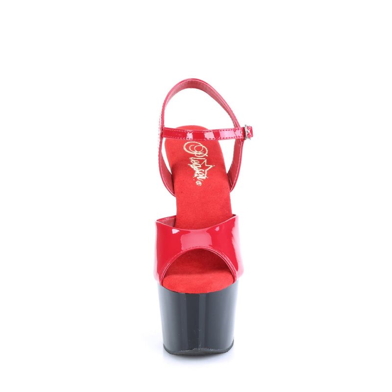 Pleaser Adore-709 Donna Scarpe Pole Dance Rosse Nere | ITALIA ITGEMPLC