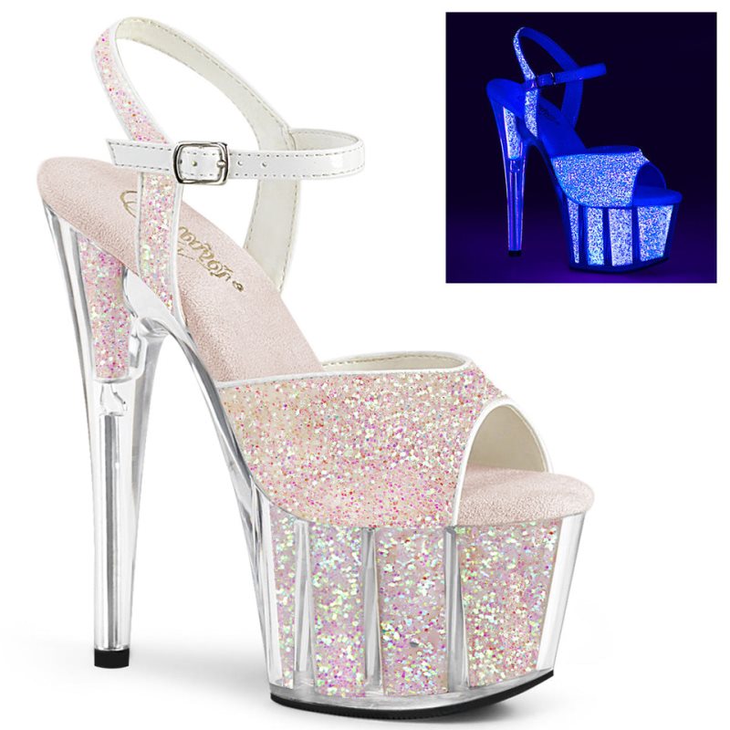 Pleaser Adore-710UVG Donna Scarpe Pole Dance Bianche | ITALIA ITJYIQPV