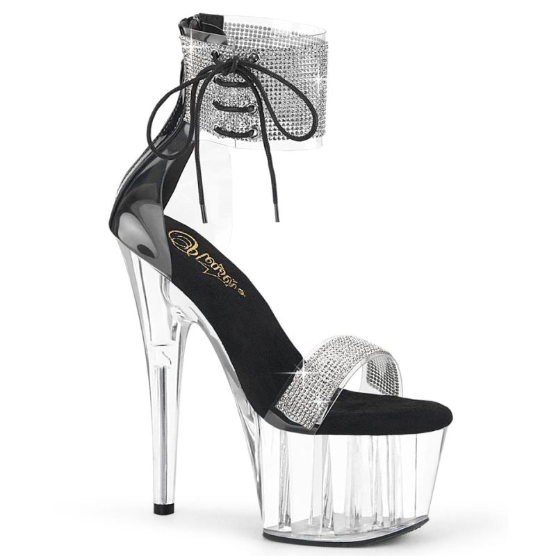 Pleaser Adore-727RS Donna Scarpe Pole Dance Nere | ITALIA ITFMVEIG