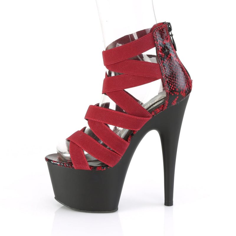Pleaser Adore-748SP Donna Scarpe Pole Dance Rosse Nere | ITALIA ITSYTZJM